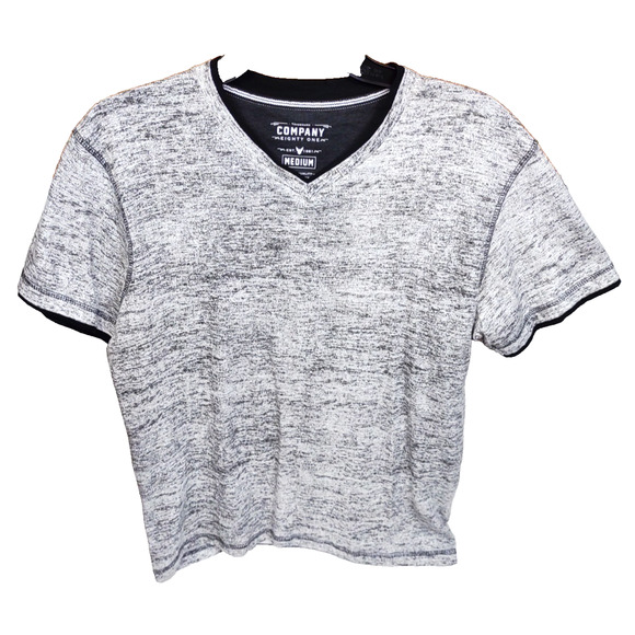 Company Eighty One Short Sleeve Henley Men's V Neck T Shirt Size M Gray Cotton - Picture 8 of 8